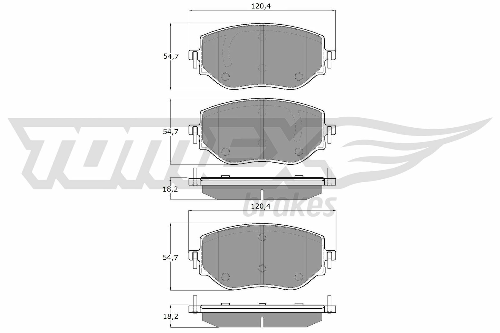 Sada brzdových destiček, kotoučová brzda TOMEX Brakes